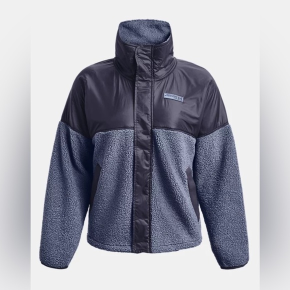 Under Armour Mission Boucle Swacket Jacket Blue 1366051 559 Womens sz Large - Picture 4 of 5